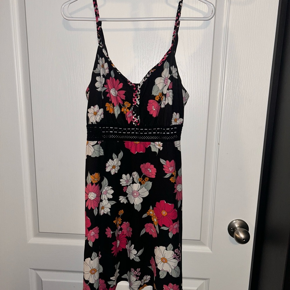 No Boundaries Black Floral Dress